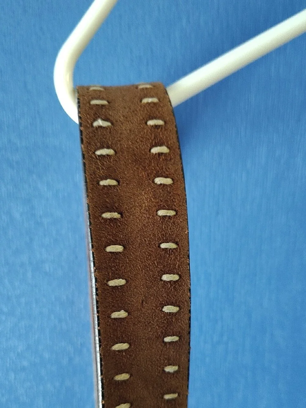 Brown Braided Leather Mens Belt with Brass Buckle